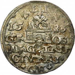 Stephen Bathory, 3 Groschen Riga 1586 - small head