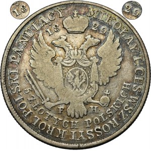 Royaume de Pologne, 5 Zlotys polonais Varsovie 1829 FH - RARESSE
