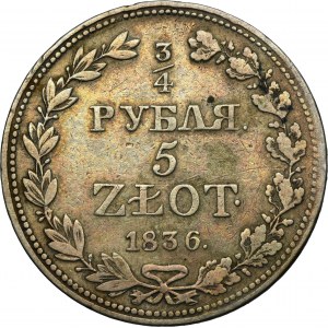 3/4 rouble = 5 zlotys Varsovie 1836 MW