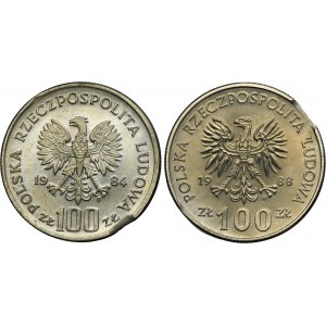 Zestaw, DESTRUKT, 100 złotych 1984 i 1988 (2 szt.)