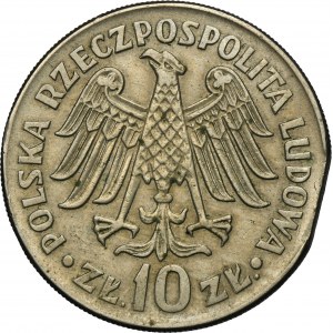 DESTRUKT, 10 złotych 1964 Kazimierz Wielki - wypukły napis na awersie