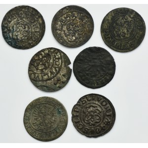 Set, Ducal Prussia, Livonia under Sweden and Riga under Sweden and Silesia, Obol and Schilling (7 pcs.)
