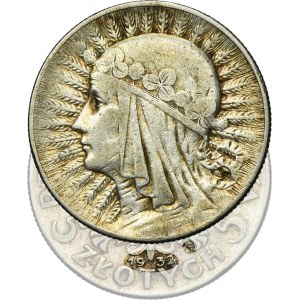 Głowa Kobiety, 5 złotych Warszawa 1932 - RZADKIE