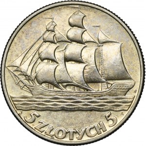 Żaglowiec, 5 złotych 1936