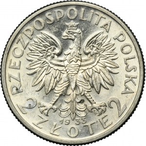 Głowa Kobiety, 2 złote 1933