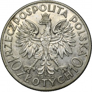 Głowa Kobiety, 10 złotych Londyn 1932
