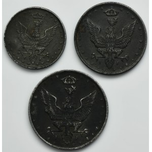 Set, Polish Kingdom, 5 pfennig, 10 pfennig and 20 pfennig 1917 (3 pcs.)