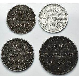 Set, Ost, 1 Kopeck, 2 Kopeck and 3 Kopeck 1916 (4 pcs.)