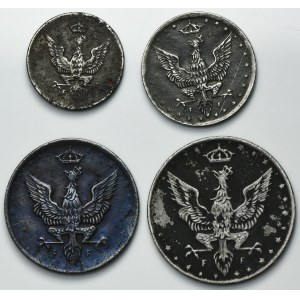 Set, Polish Kingdom, 1 pfennig, 5 pfennig, 10 pfennig and 20 pfennig 1917-1918 (4 pcs.)
