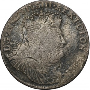 Augustus III of Poland, 18 Groschen Leipzig 1755 EC - VERY RARE, star after date