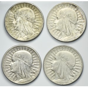 Zestaw, Głowa Kobiety, 10 złotych (4 szt.)