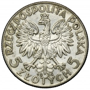 Głowa Kobiety, 5 złotych Warszawa 1934