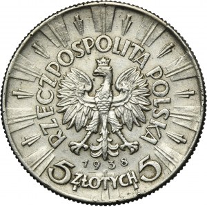 Piłsudski, 5 złotych 1938