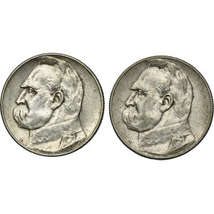 Zestaw, Piłsudski, 5 złotych 1935-1936 (2 szt.)