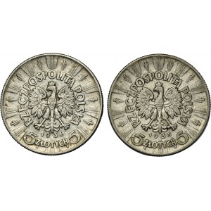 Zestaw, Piłsudski, 5 złotych 1935-1936 (2 szt.)