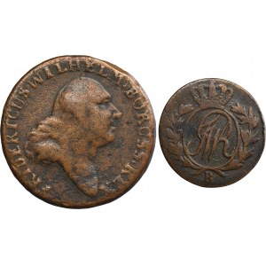 Set, South Prussia, Friedrich Wilhelm II, 1/2 Groschen and 3 Groschen Breslau 1797 B (2 pcs.)