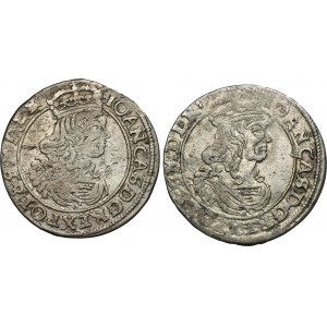Set, John II Casimir, 6 Groschen 1663 (2 pcs.)