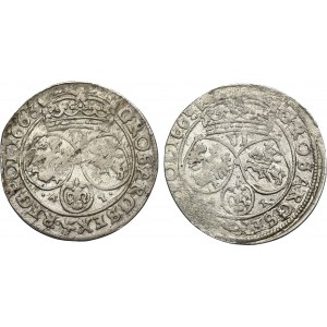 Set, John II Casimir, 6 Groschen 1663 (2 pcs.)
