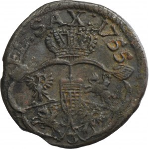 Augustus III of Poland, Groschen Guben 1755 - digit 3