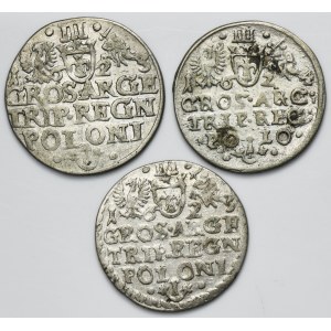 Set, Sigismund III Vasa, 3 Groschen Krakau 1623-1624 (3 pcs.)