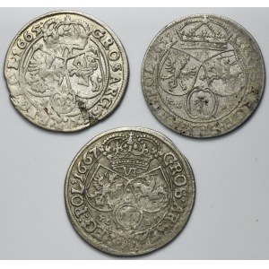 Set, John II Casimir, 6 Groschen (3 pcs.)