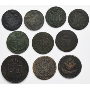 Set, Coins of Poland under Partitions, 1 Groschen, 3 Groschen and 10 Groschen (10 pcs.)