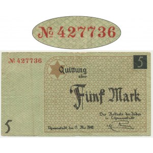 5 marques 1940 - numérateur rouge - rare numérotation à partir de 4...