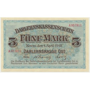 Kowno, 5 Mark 1918 - A - first prefix