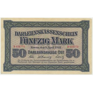 Kowno, 50 mark 1918 - B -
