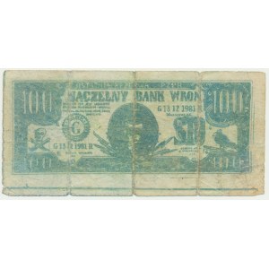 Solidarność, Naczelny Bank Wron, 100 Jaruzelów - rzadka