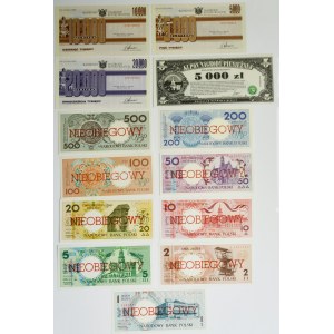 Zestaw, Miasta Polskie 1-500 złotych i kupony nagrody pieniężnej (13 szt.)