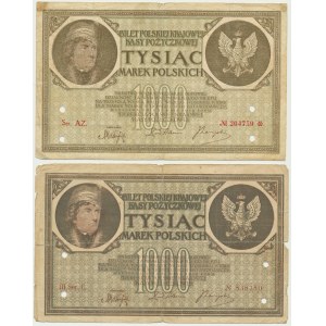 1.000 marek 1919 - Ser.AZ i III Ser. C (2 szt.) - Falsyfikaty z epoki - NIEWYŁAPANE