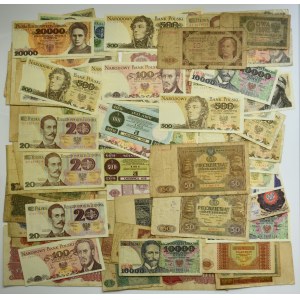 Ensemble, billets de banque polonais 1944-1993 (environ 85 pièces)
