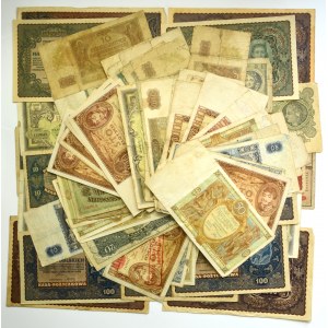 Ensemble, billets de banque polonais 1916-1941 (environ 186 pièces)