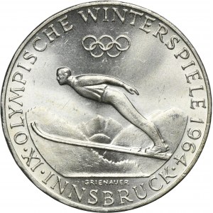 Autriche, Deuxième République, 50 shillings Vienne 1964 - Jeux olympiques d'hiver