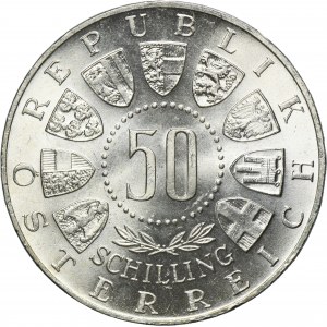 Autriche, Deuxième République, 50 shillings Vienne 1964 - Jeux olympiques d'hiver