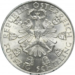 Austria, Second Republic, 50 Schillings Wien 1959 - Tyrolean Freedom