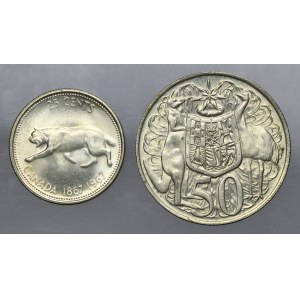 Set, Australia and Canada, Elizabeth II, 25 Cents and 50 Cents (2 pcs.)