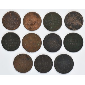 Set, Kingdom of Poland, 1 Groschen (11 pcs.)