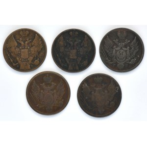 Set, Kingdom of Poland, 3 Groschen (5 pcs.)