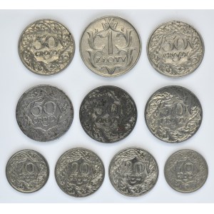 Zestaw, 10 groszy, 20 groszy, 50 groszy i 1 złoty (10 szt.)