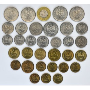 Sada, 1-50 haléřů, 1 zlotý a 2 zloté 1991-1995 (33 kusů)