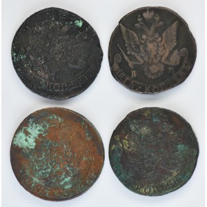 Set, Russia, Catherine II, 5 Kopeck (4 pcs.)