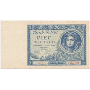 5 złotych 1930 - Ser.Y - rzadka odmiana jednoliterowa