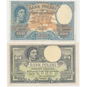 Zestaw, 100-500 złotych 1919 (2 szt.)