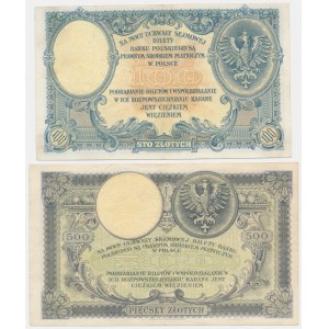 Zestaw, 100-500 złotych 1919 (2 szt.)
