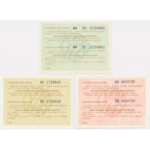 Bons de transit de la Banque nationale de Pologne, 150-900 zlotys (3 pièces).