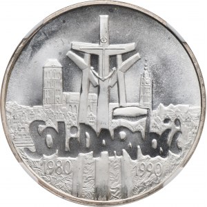 100.000 złotych 1990 Solidarność - TYP A - NGC MS67