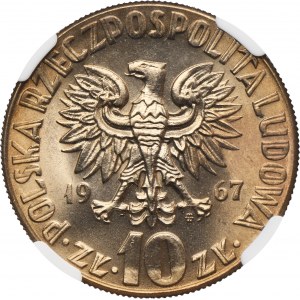 10 złotych 1967 Kopernik - NGC MS65