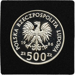 500 złotych 1986 Ochrona Środowiska Sowa z młodymi
